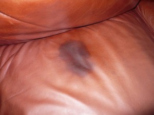 cleaning leather sofa stain